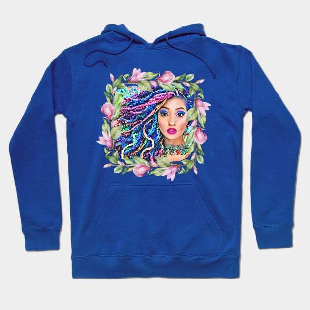 Color Dreads Flower Wreath Hoodie by PersianFMts